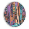 Abstract - Figuren - Kleurrijk Akoestische PET Vilt - Rond klein -3d