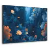 Koraalrif - Vissen - Oceaan - Blauw Textielframe zwart klein -3d