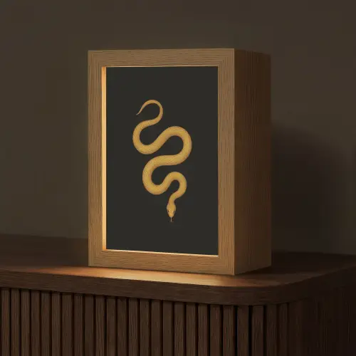 Slang - Minimalistisch - Goud Light Box met kabel (Tafellamp) klein -z3d_website
