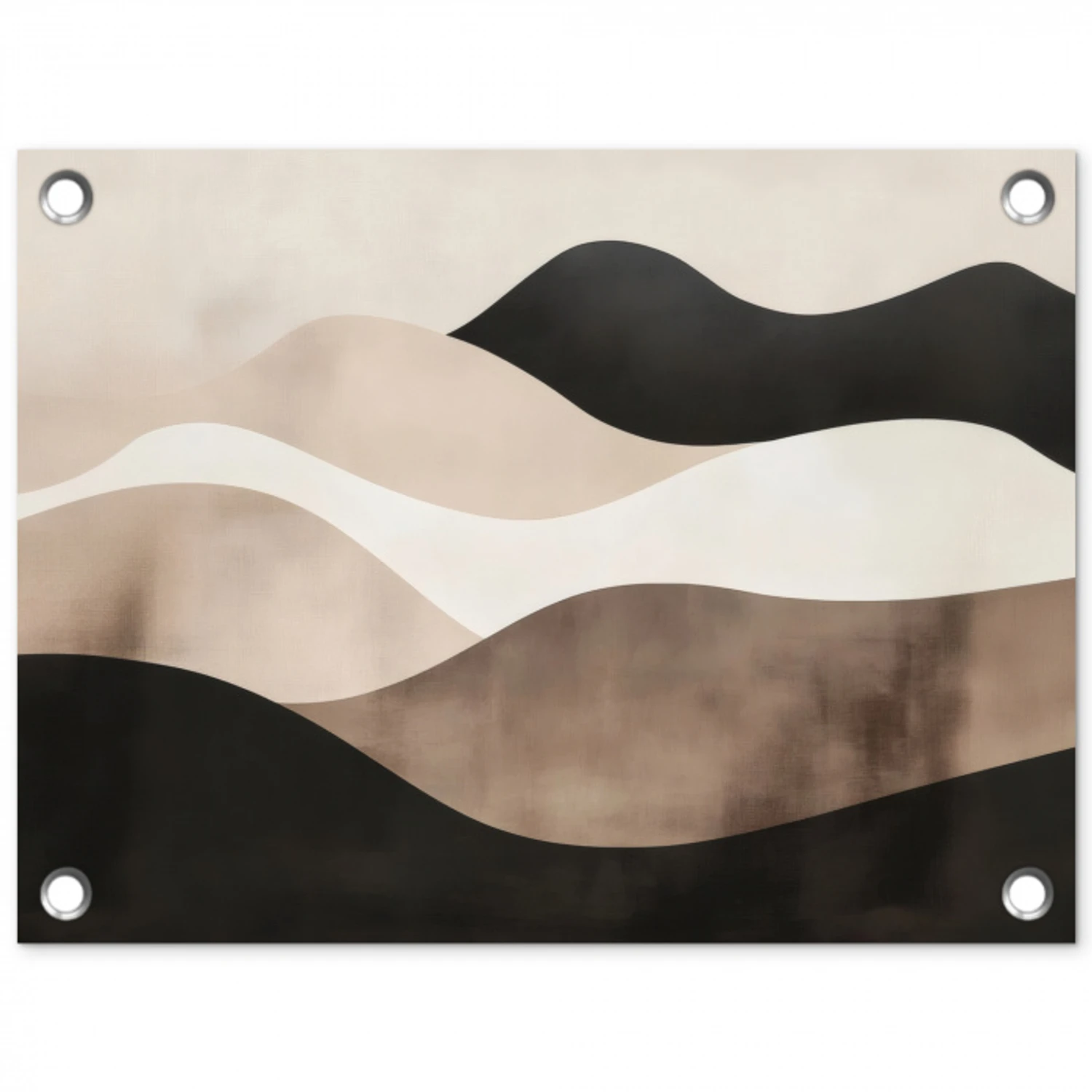 Abstract - Landschap - Golven - Crèmekleur tuinposter los doek klein -3d