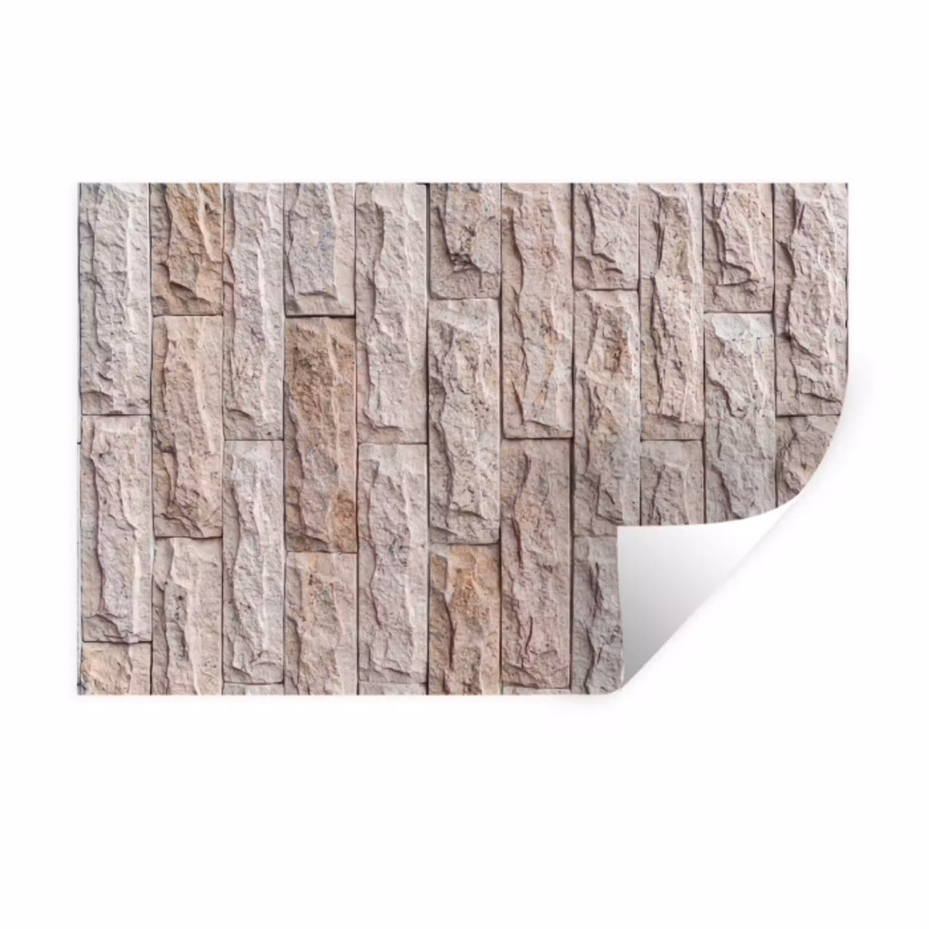 Muur - Steen - Ruw - Beige - Textuur Muursticker klein -3d