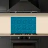 Turquoise - Heuvels - Bloemen keuken achterwand spatscherm klein 900 -sfeer1