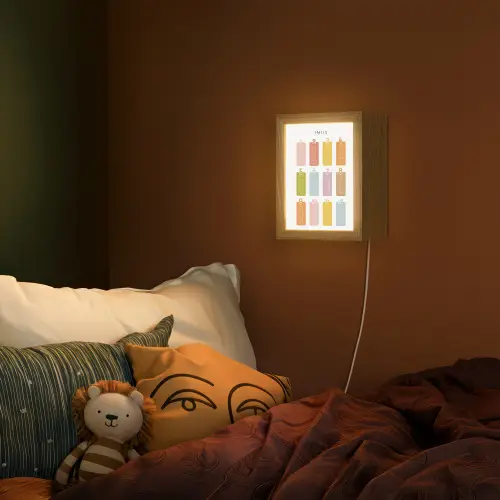 Tafels van vermenigvuldiging - Leren rekenen voor kinderen - Getallen oefenen - Cijfers - Kleuren Light Box met kabel (Wandlamp kind) klein -sfeer1_kind