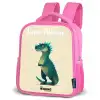 Dino - Dier - Blauw - Groen Kinderrugzak - Roze middel -schuin