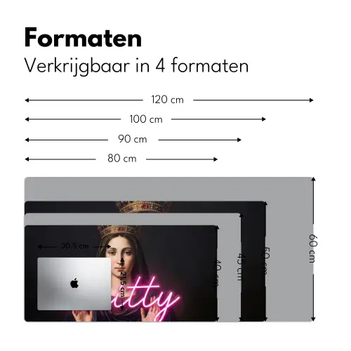Ironisch - Tekst - Neon Muismat XXL klein -sfeer5