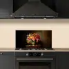 Kleuren - Boeket - Vaas - Hout keuken achterwand spatscherm klein -sfeer1