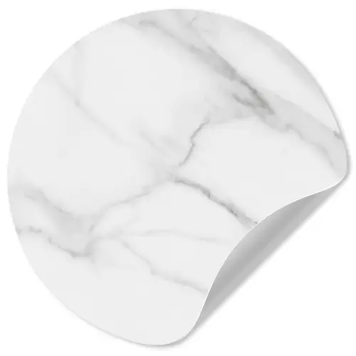 Marmer - Structuur - Wit - Grijs - Steen - Marmerlook Wandcirkel behangsticker klein -3d