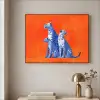 Luipaarden - Stippen - Oranje Textielframe zwart klein -sfeer2