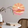 Bergen - Abstract - Zonnestralen - Roze Wandcirkel behangsticker klein -sfeer3