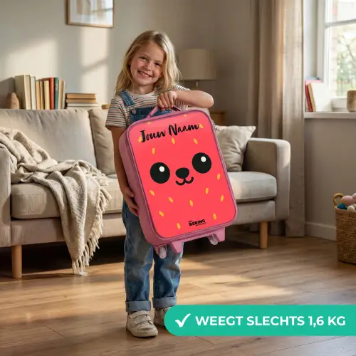 Kawai - Aardbei - Rood Kinderkoffer - Roze klein -sfeer2_NL