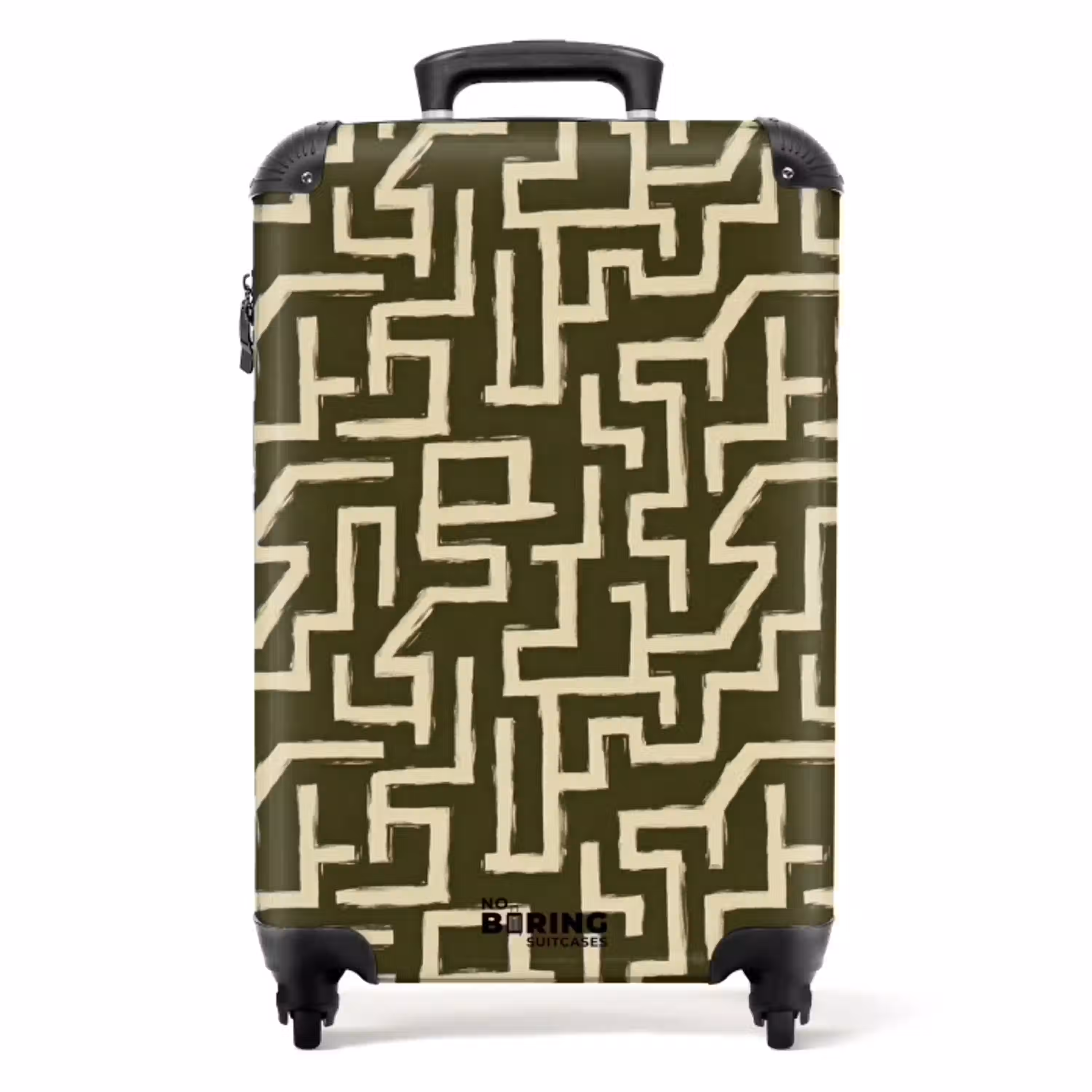 Abstract - Lijnen - Groen NBS - Handbagage koffer - Volwassenen Unisex middel -productfoto_recht