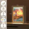 Vuurtoren - Zonsondergang - Duinen - Horizon Light Box met kabel (Tafellamp) klein -USP_NL