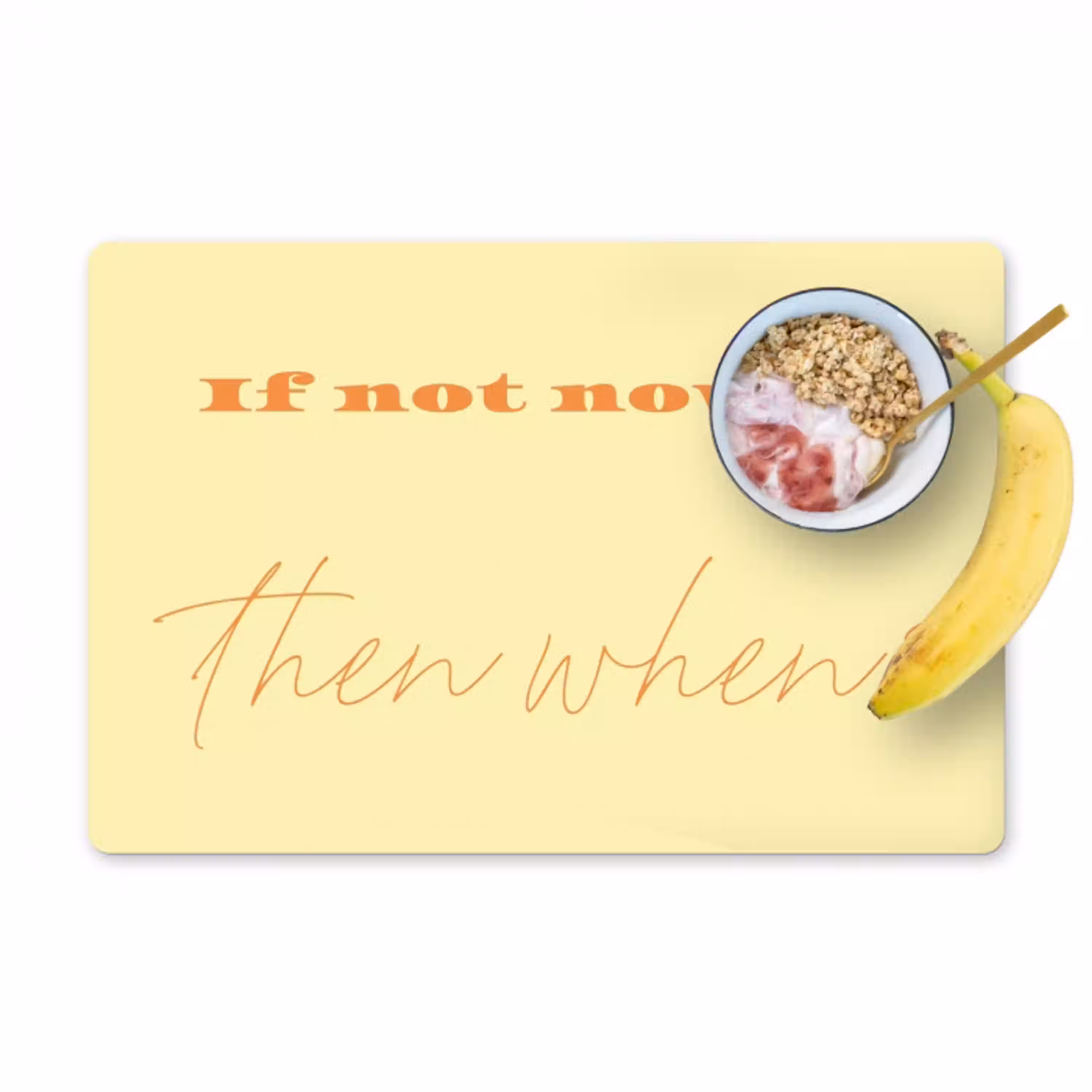Geel - Oranje - if not now then when Placemat vinyl groot -zzzproduct_Kitchenyeah-website