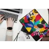 Vormen - Stippen - Kleurrijk laptophoes neopreen klein -bureau