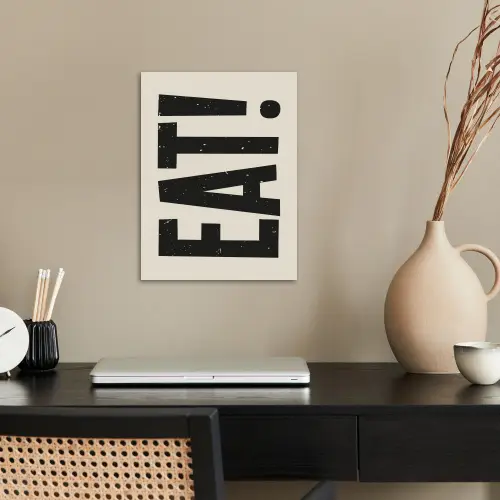 Eten - zwart - Japandi - Wit poster papier klein -sfeer1