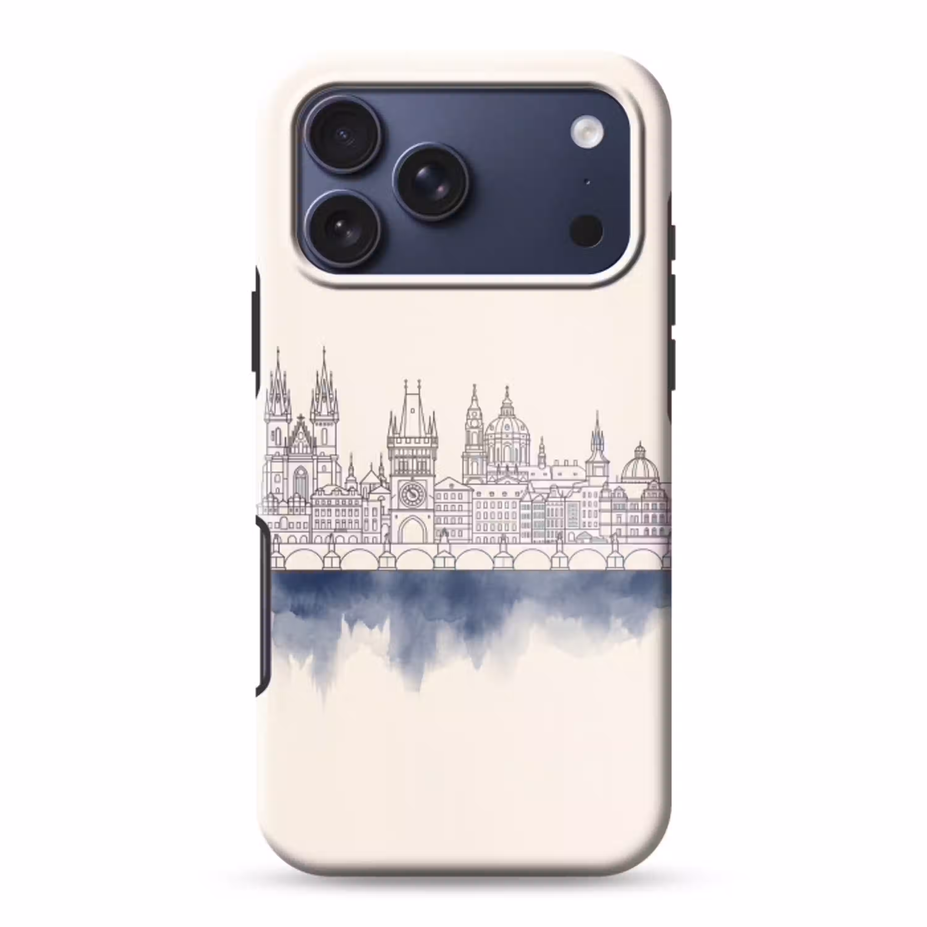 Praag - Skyline - Architectuur - Blauw Toughcase MagSafe Apple iPhone 17 Pro Max klein -3d
