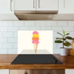 Schepijs - Hoorntje - Illustratie - Minimalistisch keuken achterwand spatscherm klein -sfeer2
