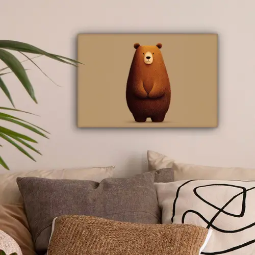 Beer - Minimalistisch - Bruin canvas 2cm klein -sfeer1