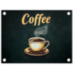 Koffie - Schotel - Koffiebonen - Retro tuinposter los doek klein -3d