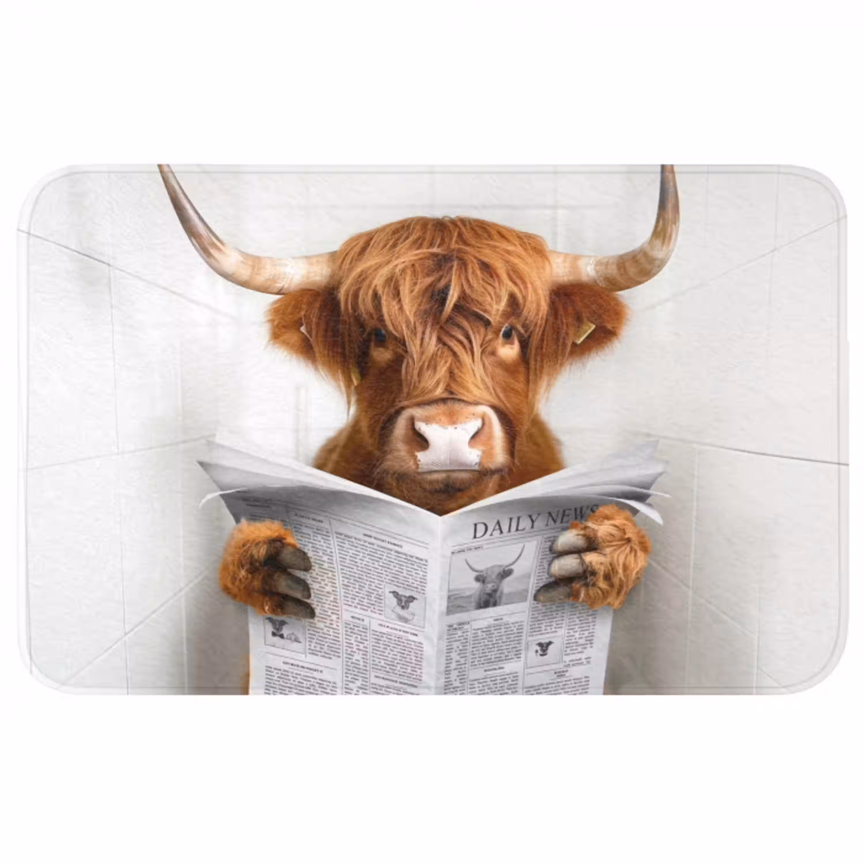 Schotse Hooglander - Dier - Krant - Toilet WCmat middel -3d