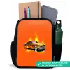 Gele auto met gele vlammen Rugzak - Zwart middel -inhoud_DE