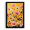 Bloemen - Veld - Geel fotolijst zwart zonder passe partout klein -3d