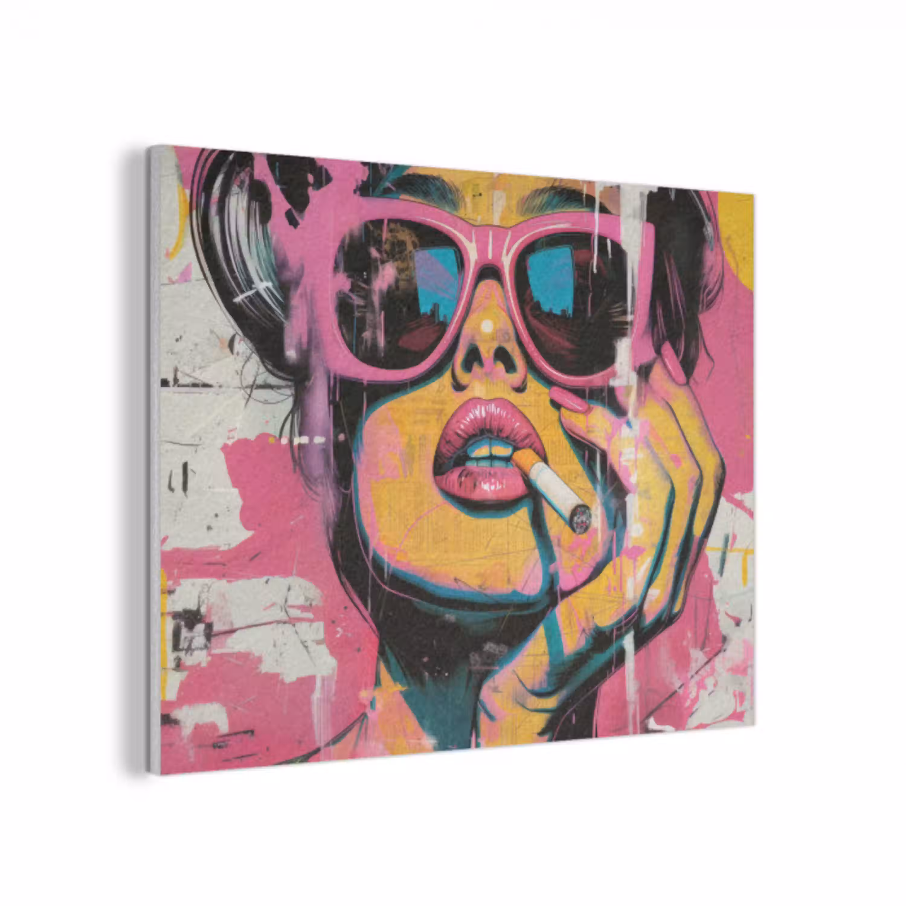 Portret - Vrouw - Abstract - Zonnebril PET vilt klein -3d