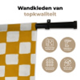Grafisch - Patroon - Oker Wandkleed katoen klein 269 -sfeer2