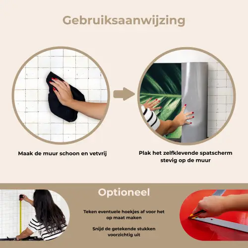 Bananenblad - Tropisch - Jungle - Bladeren keuken achterwand spatscherm middel -gebruiksaanwijzing_NL