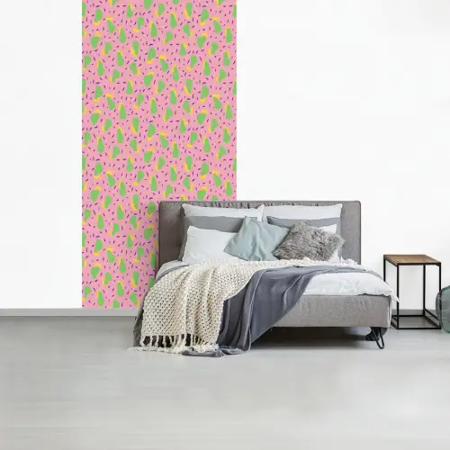 Roze - Streepjes - Groen - Peer fotobehang vinyl groot 64 -slaapkamer