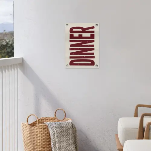 Eten - Decoratie - Rood - Vintage tuinposter los doek klein -sfeer8