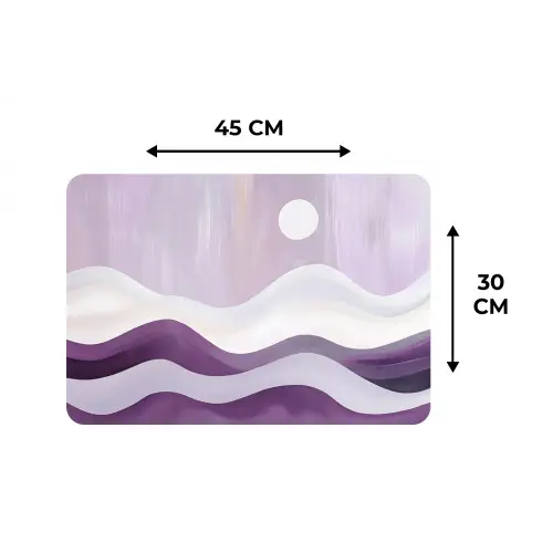 Golven - Heuvels - Abstract - Paars Placemat vinyl groot -specs
