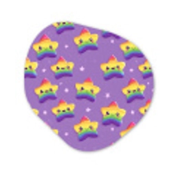 Sterren - Regenboog - Paars Wandcirkel Organisch Forex 3mm klein 629 -3d
