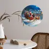 Kerstman - Rendier - Kerst - Sneeuw Wandcirkel behangsticker klein -sfeer3