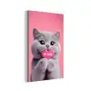 Kat - Valentijn - Roze - Liefde aluminium wit klein -3d
