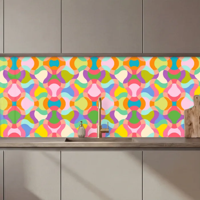 Design - Abstract - Kleuren - Retro keuken achterwand 2 middel 871 zz_3dshopping
