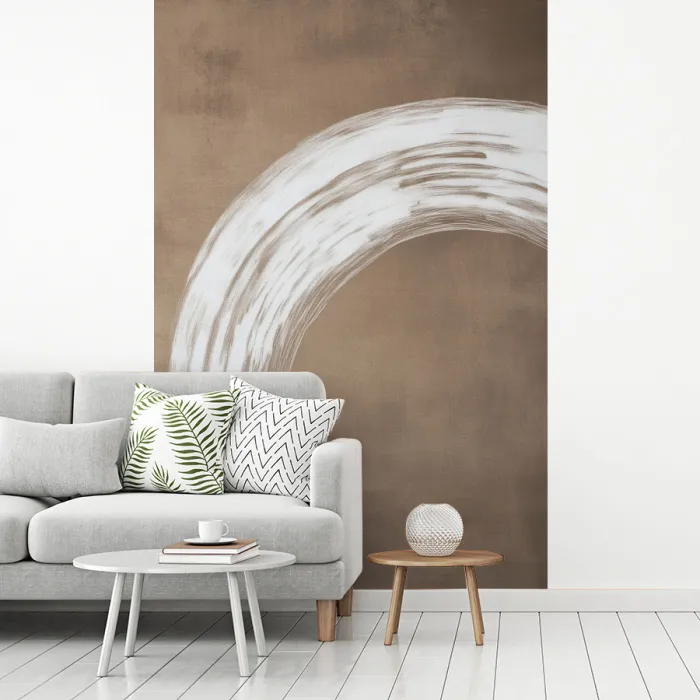 Verf - Bruin - Japandi fotobehang vinyl groot -woonkamer