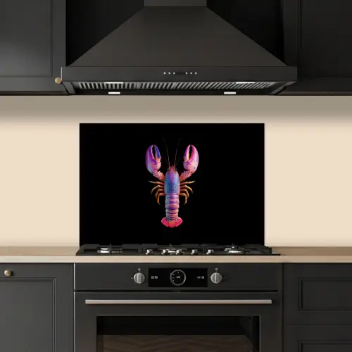 Kreeft - Paars - Roze - Zwart - Stippen - Lila keuken achterwand spatscherm klein -sfeer1