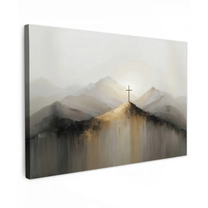 Heuvels - Abstract - Kruis - Christendom canvas 2cm klein -z3d