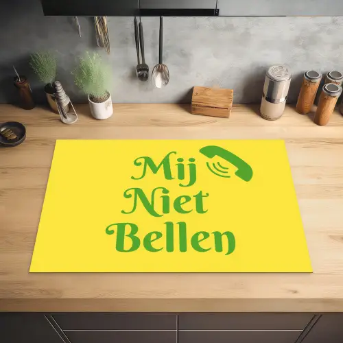 Mij niet bellen - Telefoon - Geel Inductie beschermer vinyl 3mm klein -sfeer5
