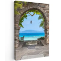 Een poort naar paradijs Tuinposter op houten frame 2 cm dik klein -3d