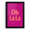 Oh la la - Luipaardprint - Roze fotolijst zwart zonder passe partout klein -3d