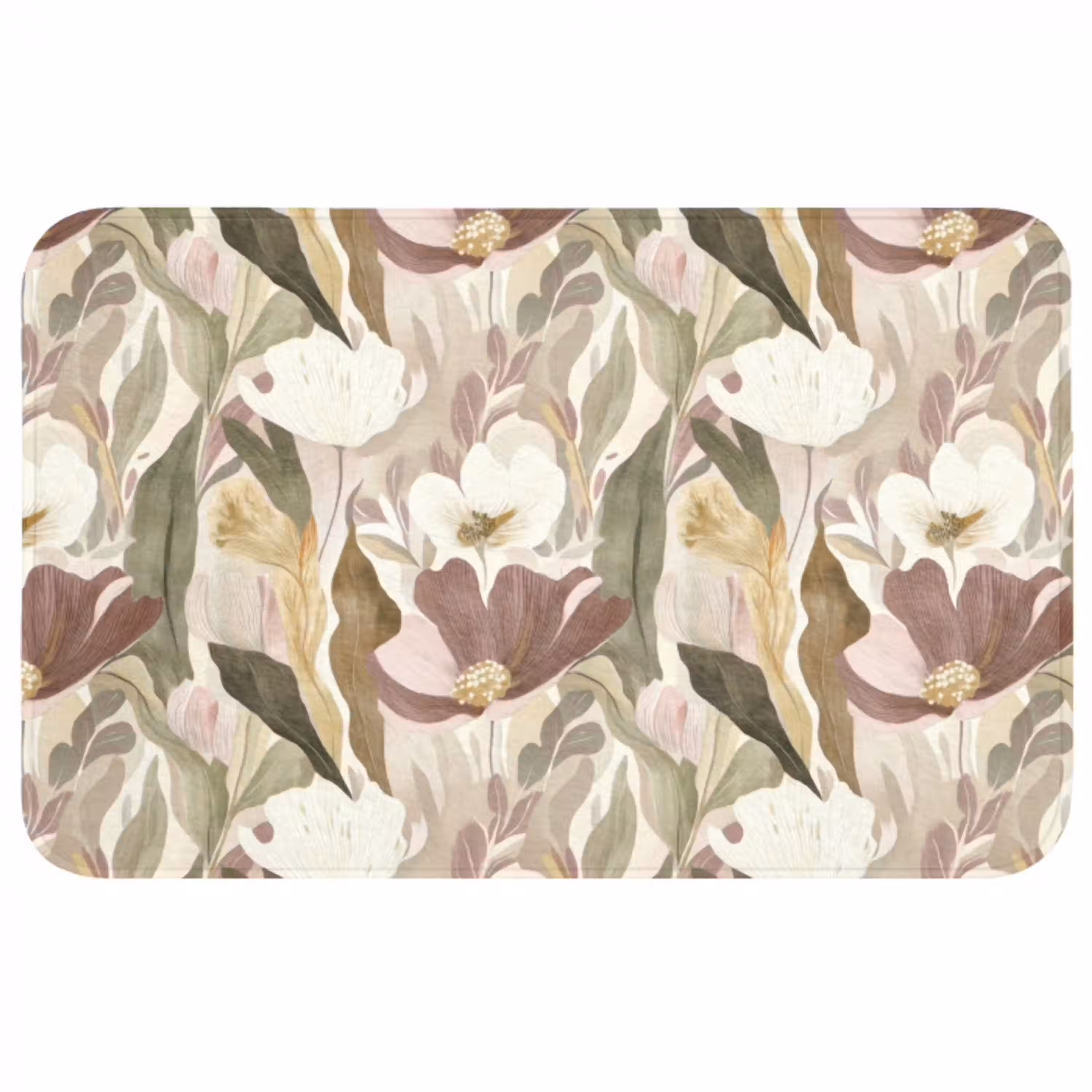 Bloemen - Aquarel - Kleurrijk WCmat middel 1009 -3d