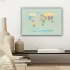 Wereldkaart - Realistisch - Kaart canvas 2cm klein -sfeer6