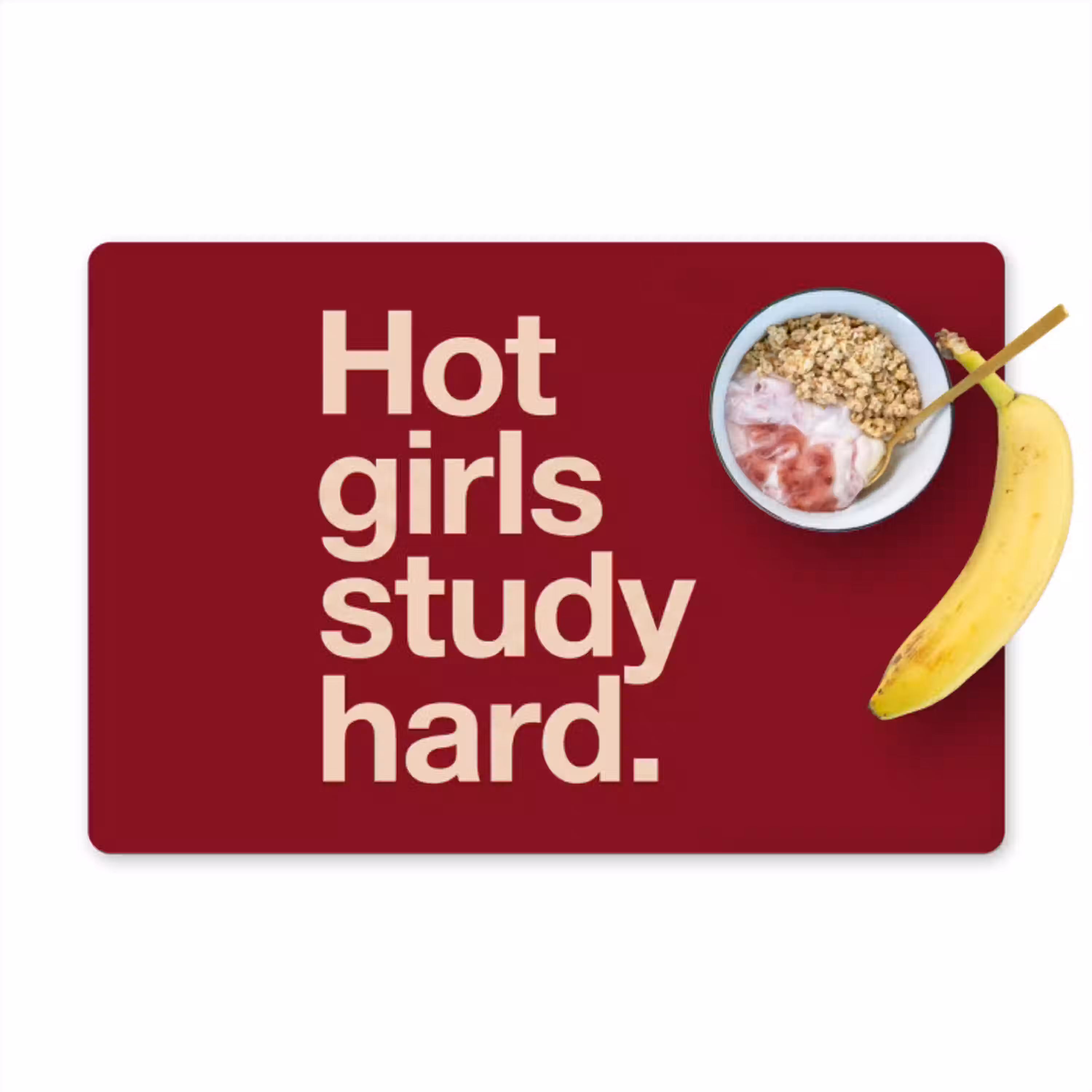 Tekst - Studie - Motivatie - Modern - Rood Placemat vinyl groot -zzzproduct_Kitchenyeah-website
