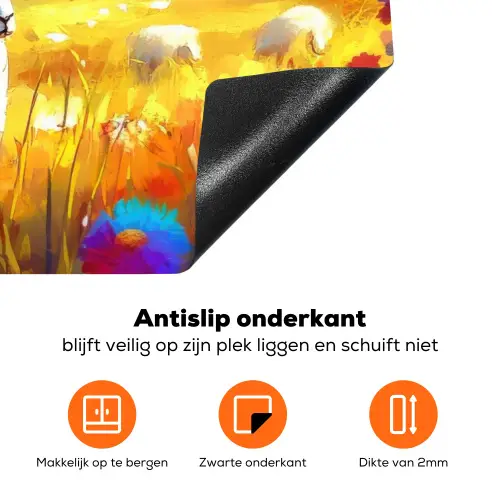 Schaap - Weide - Bloemen Inductie beschermer vinyl 3mm klein -zzzzzzz-td-onderkant