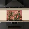Kolibries - Bloemen - Groen - Roze keuken achterwand spatscherm klein -sfeer1