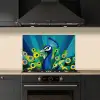 Pauw - Cirkels - Blauw keuken achterwand spatscherm klein -sfeer1