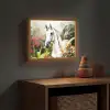 Paard - Wit - Bos - Bloemen - Planten Light Box met batterij (Wandlamp kind) middel -sfeer5_kind