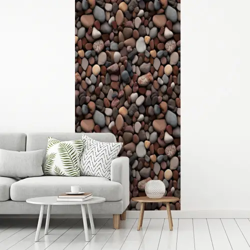 Aardse - Kiezel - Stenen fotobehang vinyl groot 64 -woonkamer